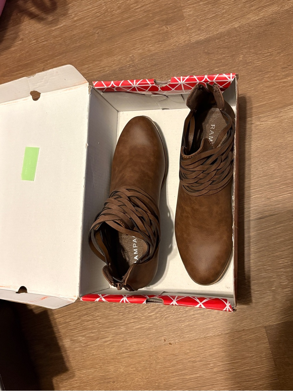 Rampage Brown Braided Ankle Booties